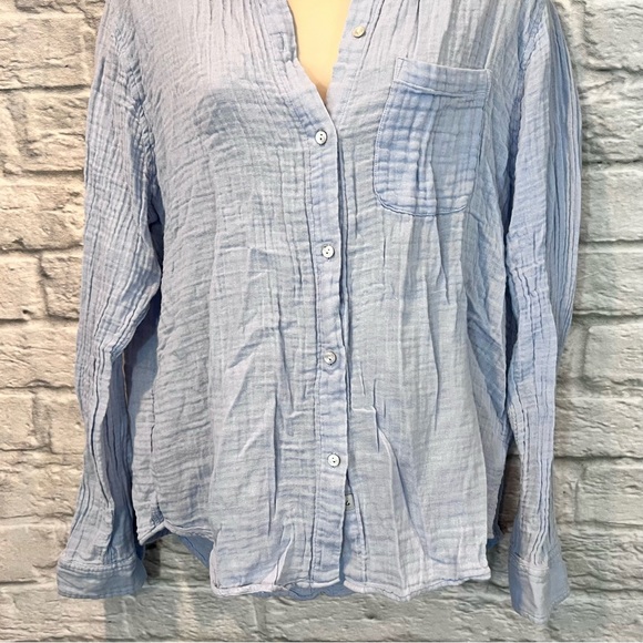 Rails Women’s L Ellis Bluebell Cotton Gauze Long Sleeve Button Up Blouse - Picture 6 of 13